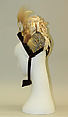 Bonnet, silk, feathers, metal, American