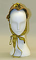 Bonnet, straw, silk, American or European