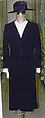 Ensemble, House of Chanel (French, founded 1910), wool, cotton, silk, metal, straw, French