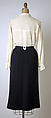 Ensemble, House of Chanel (French, founded 1910), wool, cotton, silk, metal, straw, French