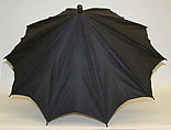 Umbrella, Briggs & Sons, London (British), silk, wood, rock-crystal, onyx, metal, British