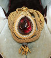 Brooch, gold, garnet, pearl, American or European