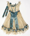 Ensemble, cotton, silk, American
