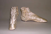 Boots, silk, leather, French