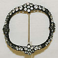 Belt buckle, metal, rhinestones, American or European