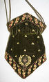 Reticule, silk, metal, glass, French