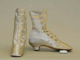 Wedding boots, silk, leather, wood, American