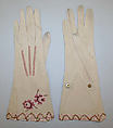 Gloves, silk, leather, French