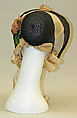 Bonnet, silk, horsehair, American