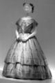 Evening dress, silk, cotton, wool, British