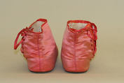 Boots, silk, leather, cotton, American