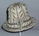 Hat, leather, silk, probably Austrian