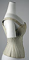 Corset, cotton, boning, metal, American