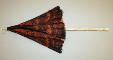 Parasol, silk, ivory, metal, probably French
