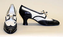 Shoes, leather, silk, metal, British