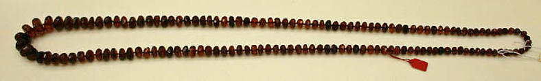 Necklace, amber, American or European