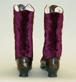 Boots, leather, cotton, probably American