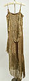 Evening dress, metallic thread, silk, glass beading, French