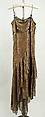 Evening dress, metallic thread, silk, glass beading, French