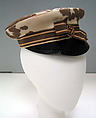 Cap, ponyskin, silk, metal, British