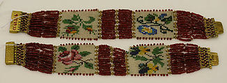 Bracelet, glass beads, gold, British