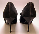 Evening shoes, House of Dior (French, founded 1946), leather, silk, straw, French