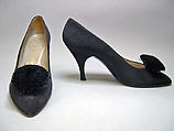 Evening shoes, House of Dior (French, founded 1946), leather, silk, straw, French