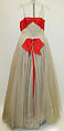 Evening dress, Mainbocher (French and American, founded 1930), nylon, rayon, cotton, American