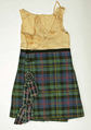 Ensemble, (a, b) silk, cotton, metal; (c) silk, Scottish