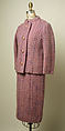 Suit, Yves Saint Laurent (French, founded 1961), wool, silk, cotton, wood, leather, French