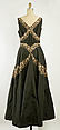 Evening dress, Mainbocher (French and American, founded 1930), silk, metallic thread, beading, French