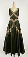 Evening dress, Mainbocher (French and American, founded 1930), silk, metallic thread, beading, French