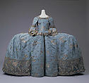 Court dress, silk, metallic thread, British