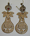 Earrings, gold, pearl, Indian