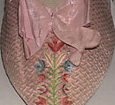 Slippers, silk, leather, British