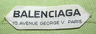Evening dress, House of Balenciaga (French, founded 1937), (a) linen; (b) silk
b) silk, French