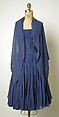 Evening dress, Jean Dessès (French (born Egypt), Alexandria 1904–1970 Athens), silk, synthetic fiber, French