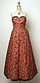 Evening dress, Nettie Rosenstein, Inc. (American, 1916–1961), silk, cotton, American