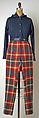 Ensemble, (a–c) Bonnie Cashin (American, Oakland, California 1908–2000 New York), (a) cotton; (b, c) wool; (d, e) leather; (f, g) nylon, American