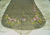 Court presentation ensemble, Boué Soeurs (French, 1897–1957), (a, c, d) silk, metallic threads; (b) silk; (e) feathers, plastic (cellulose nitrate), French