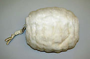 Muff, fur, silk, probably American
