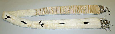 Stole, fur, silk, probably French