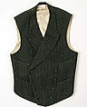 Vest, wool, cotton, American