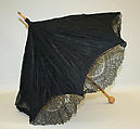Parasol, silk, cotton, wool, steel, American