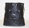 Drawstring bag, leather, cotton, American