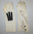 Wedding gloves, leather, cotton, American