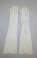 Wedding gloves, leather, pearl, American