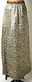 Evening skirt, Mainbocher (French and American, founded 1930), silk, metallic thread, glass, American