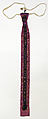 Necktie, synthetic fiber, metal, plastic, glass, American