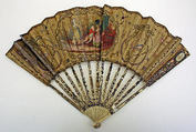 Fan, ivory, silk, French